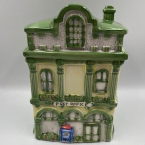 Vintage Post Office Victorian Style Ceramic Cookie Jar Hand painted - Picture 1 of 12